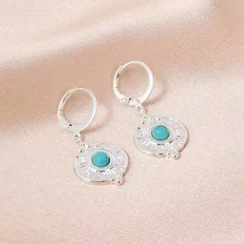 Новые серьги цвета голубой бирюзы в стиле бохо, простые серьги из нержавеющей стали для женщин