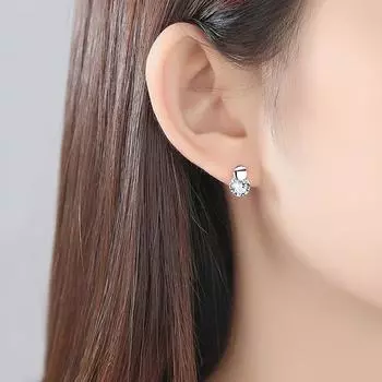 Новые серьги-гвоздики из стерлингового серебра 925 пробы, изысканные серьги с цирконом для женщин, гламурные ювелирные изделия, подарки золотистый