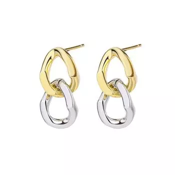 Новые серьги-гвоздики из стерлингового серебра 925 пробы с золотой цепочкой для женщин, свадебные роскошные дизайнерские ювелирные аксессуары серебряный