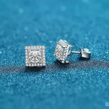 Новые серьги-гвоздики с муассанитом 1CT/2CT для женщин, стерлинговое серебро 925 пробы, классические ювелирные изделия для офиса, юбилея 1ctx2 белый