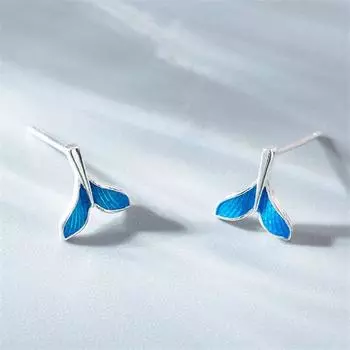 Новые серьги-гвоздики с подвеской в виде хвоста русалки из стерлингового серебра 925 пробы для женщин, ювелирные изделия, аксессуары Pendientes eh1082