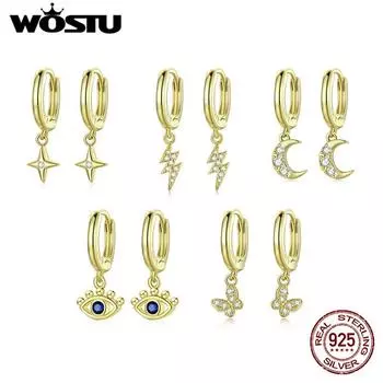 Новые серьги-гвоздики в виде бабочки из стерлингового серебра 925 пробы, простые позолоченные серьги для женщин, модные серебряные украшения