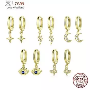 Новые серьги-гвоздики в виде бабочки из стерлингового серебра 925 пробы, простые позолоченные серьги для женщин, модные серебряные украшения