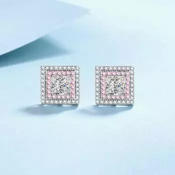 Новые серьги из серебра 925 пробы, кубики сахара, серьги с муассанитом, темпераментные и сладкие серьги zircon