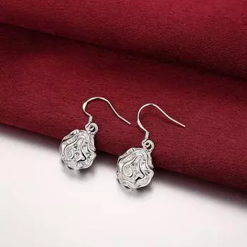 Новые серьги из стерлингового серебра 925 пробы, модные красивые розы, темпераментные женские подарки на день Святого Валентина, классические ювелирные изделия