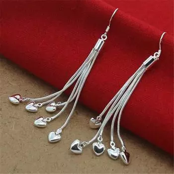 Новые серьги из стерлингового серебра 925 пробы в форме сердца, серьги со змеиной костью для женщин, модные украшения, свадебные подарки белый