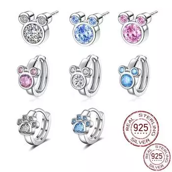 Новые серьги из стерлингового серебра 925 пробы, морская звезда, асимметричные серьги-гвоздики в форме сердца для женщин и девочек, подарок S925, оригинальные модные украшения