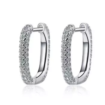 Новые серьги из стерлингового серебра 925 пробы с инкрустацией цирконом U-образные пряжки для ушей милый дизайн для девочек подарок на день рождения чёрный