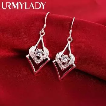 Новые серьги из стерлингового серебра 925 пробы для элегантных женских украшений, универсальные кристаллы ME083