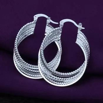 Новые серьги из стерлингового серебра 925 пробы, многослойные дизайнерские серьги, женские модные ювелирные изделия, подарки