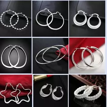 Новые серьги из стерлингового серебра 925 пробы, оригинальные большие и маленькие серьги-кольца, циркон, ювелирные украшения для женщин на годовщину помолвки