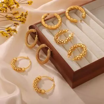 Новые серьги из титановой стали Twist C-Type, элегантные и модные застежки-цепочки, серия женских сережек, сохраняющих цвет