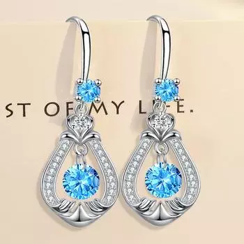 Новые серьги-капли из искусственного серебра S925, красные, с имитацией сеточки, женские, темпераментные, бьющиеся в сердечках, серьги