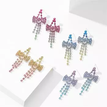Новые серьги-кисточки с бриллиантами разных цветов, серьги в форме бабочки со стразами премиум-класса Sense, женские серьги, 1 пара
