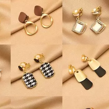 Новые серьги-клипсы без пирсинга, ретро жемчужные темпераментные модные серьги, ювелирные изделия, подарок