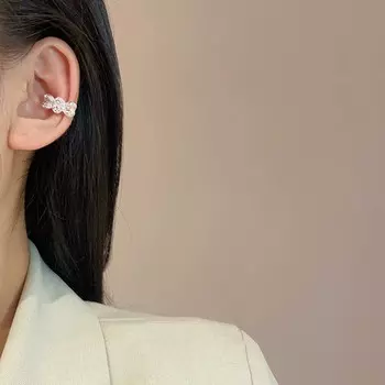 Новые серьги-клипсы с бантом из кристаллов циркония, простой дизайн, без отверстий для ушей, женские украшения для вечеринок как