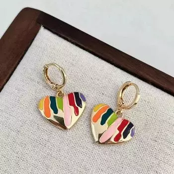 Новые серьги Love Rainbow Oil Drop, европейские и американские высококачественные легкие роскошные серьги, ожерелье