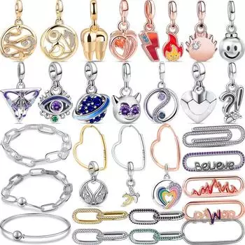 Новые серьги Me из стерлингового серебра 925 пробы с круглыми соединительными звеньями, подвесками в виде бабочки, подходят для оригинального браслета ME, сделай сам, ювелирный подарок