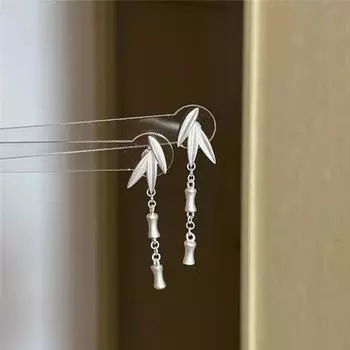 Новые серьги с бамбуковыми кисточками в китайском стиле, национальный тренд, модный дизайн, ниша, новое украшение для ушей