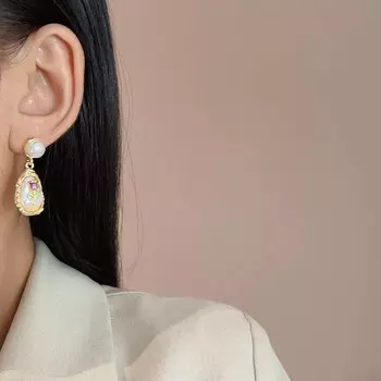 Новые серьги с букетом роз, модные нерегулярные серьги с жемчугом, женские украшения для темперамента как