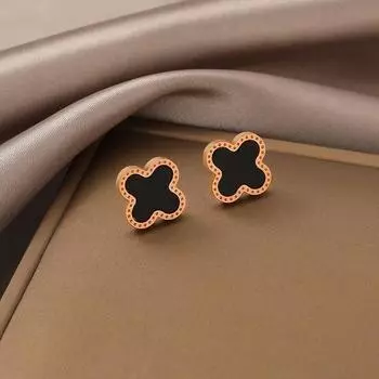 Новые серьги с четырьмя лепестками клевера, не теряют цвет, простые женские серьги, высококачественные серьги с серьгами золотой