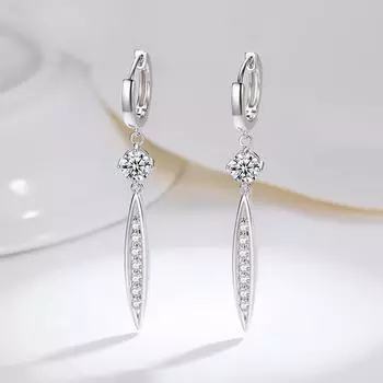 Новые серьги с кисточками из стерлингового серебра S925 для женщин, муассанит 0,5 карата, висячие серьги-крючки с праздничными вечеринками, роскошные ювелирные изделия