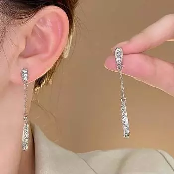 Новые серьги с кисточками, модные легкие роскошные длинные стильные серьги с кисточками, сверкающие стразы, ретро-серьги