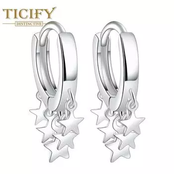 Новые серьги с пятиконечной звездой, женские серьги со звездами, женские компактные серьги белый