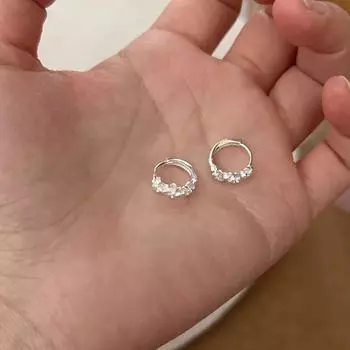 Новые серьги с тремя цветками 2024 года: Уникальный, роскошный, милый, универсальный дизайн для женщин A1915 серебряный