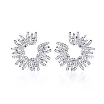 Новые серьги-снежинки из циркония с бриллиантами, легкие, роскошные, модные, креативные серьги высокого класса