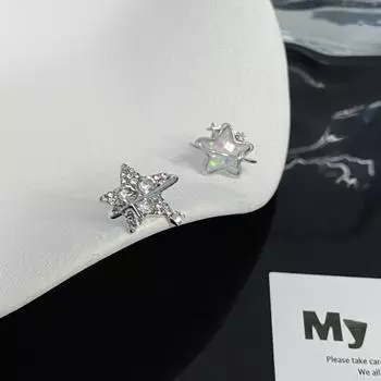 Новые серьги со звездами и градиентом, модные легкие, роскошные, дизайнерские серьги с цирконием для женщин