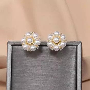 Новые серьги Темперамент Новые нежные цветочные жемчужные серьги Прохладный ветер Серьги женские