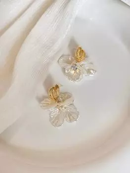 Новые серьги в стиле морского отпуска со свежими цветами, легкие, роскошные и высококачественные серьги