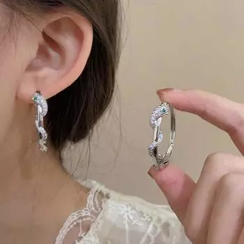 Новые серьги в виде змеи с микроинкрустацией цирконом, женская ниша, изысканная индивидуальная пряжка для ушей Джокера