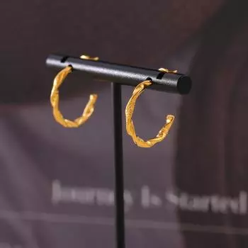 Новые серьги-завитки C-типа Wind Simple Design из нержавеющей стали с покрытием из 18-каратного золота, модные женские украшения
