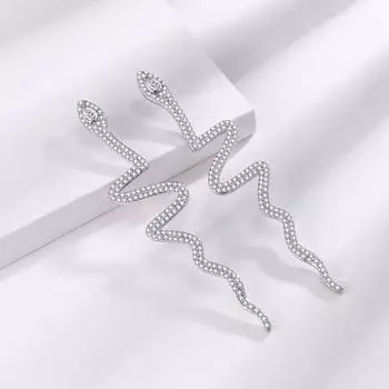 Новые серьги-змеи для женщин, серьги-гвоздики, индивидуальный темперамент, преувеличенные длинные серьги