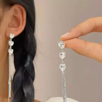 Новые серебряные серьги-кисточки Love модный дизайн женские длинные серьги для вечеринок ювелирные изделия подарки