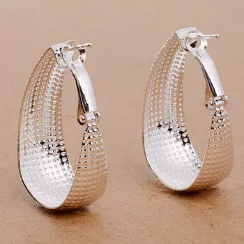 Новые серебряные женские модные ювелирные изделия квадратные серьги в европейском стиле