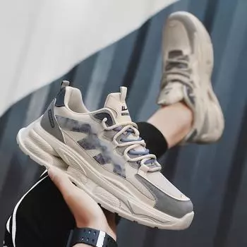 Новые сетчатые дышащие повседневные туфли, износостойкие мужские спортивные туфли на толстой подошве 35