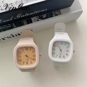 Новые сетчатые красные часы для мужчин и женщин, корейские квадратные электронные часы в стиле Ins