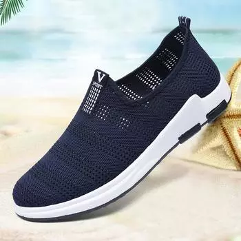 Новые сетчатые мужские повседневные туфли на шнуровке мужские туфли легкие удобные дышащие кроссовки для ходьбы Tenis Feminino Zapatos 2019 6.5 синий