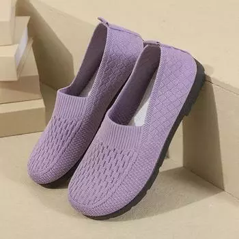 Новые сетчатые носки женские дышащие и легкие туфли на плоской подошве женские мокасины дышащая спортивная обувь женская Zapatillas Mujer 34 чёрный