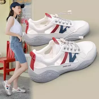 Новые сетчатые туфли, женские дышащие летние полые сетчатые туфли, трендовая повседневная обувь, увеличивающая рост, дышащая спортивная обувь 35 бежевый