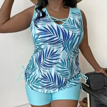 Новые сексуальные бикини с высокой талией, женский купальник, женский комплект бикини с принтом, большой размер, купальный костюм, летний бикини 0XL