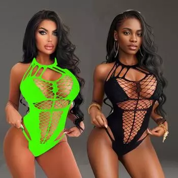 Новые сексуальные боди в сеточку для женщин Эротическое белье Открытая промежность Черное нижнее белье Костюмы XXS