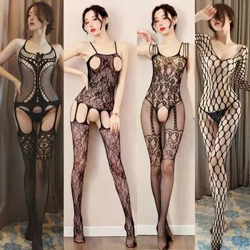 Новые сексуальные сетчатые боди-чулки для женщин Эротическое белье Сексуальный открытый бюстгальтер с вырезами Боди-костюмы Женское порно нижнее белье XXS