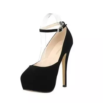 Новые сексуальные женские туфли на шпильках с платформой 14 см, с ремешком на щиколотке, с открытой пяткой, тонкие высокие каблуки для стриптиза, туфли для танцев на шесте, вечернее свадебное платье 35