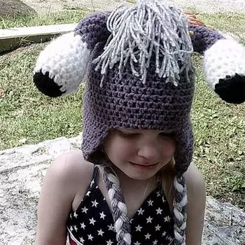 Новые шапки ручной вязки в стиле аниме и мультфильмов, модные и персонализированные шапки для родителей и детей Children 50-54cm