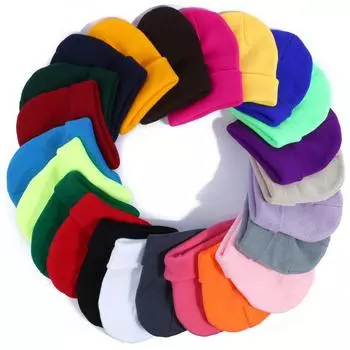 Новые шапочки, вязаная однотонная милая шапка для девочек, осенняя женская теплая шапка, женская повседневная кепка