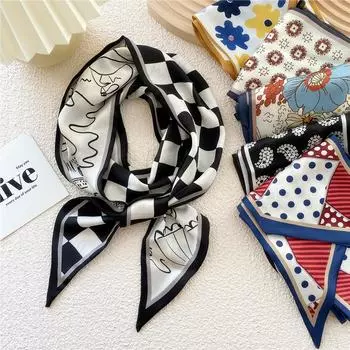 Новые шарфы Шелковые шарфы Женские весенние и осенние длинные декоративные профессиональные шарфы Летние тонкие стили в сочетании с рубашками Стильные 13*150cm